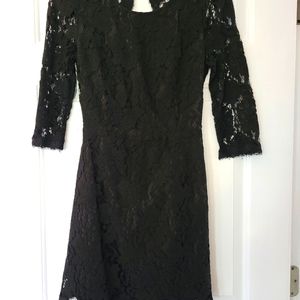 Black lace backless dress